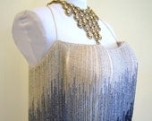 MAGNIFICENT Couture CHLOE by Karl Lagerfeld OMBRE Glass Beaded Encrusted 1970s Top Blouse - 1 Off Design for Show - Museum Deaccession