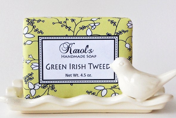 GREEN IRISH TWEED Soap - Handmade Soap, Masculine Soap, Cold Process Soap, Vegan Soap