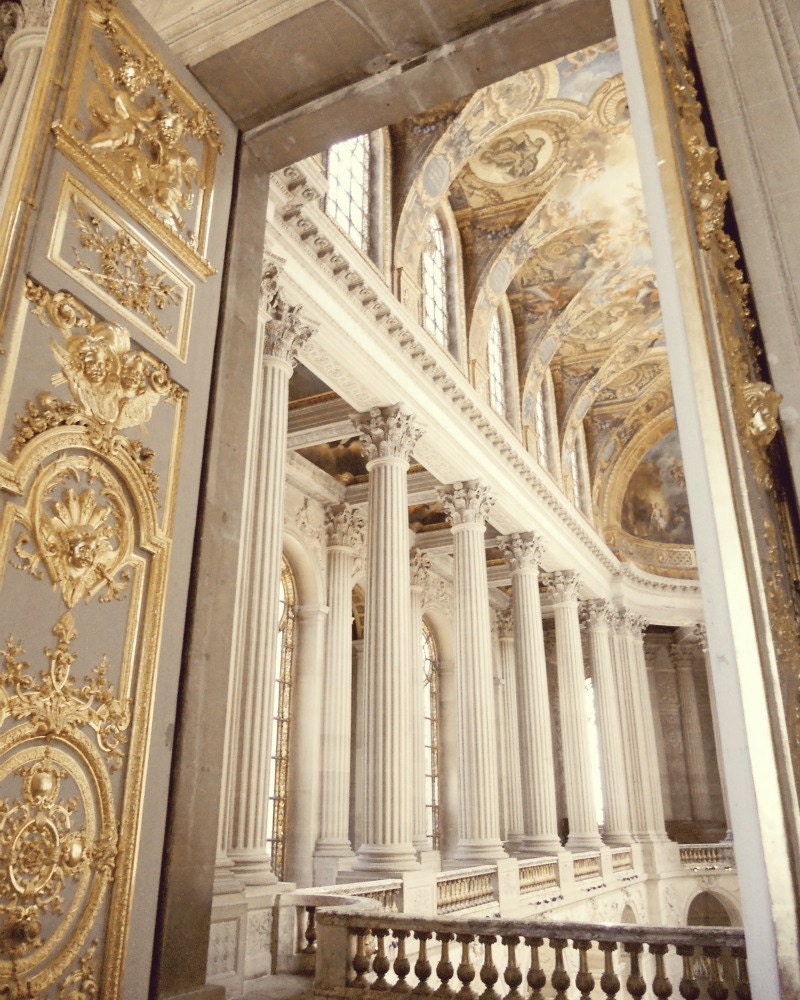 Gold Photo - Versailles 8x10 Photo - Church, Paris - Marie Antoinette, Pillars - Saffron - Metallic, Gold - French, Neutral, Luxury - chezjolly