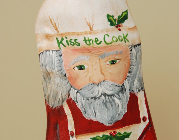 Wood Santa Cypress Knee Chef Christmas Cookies