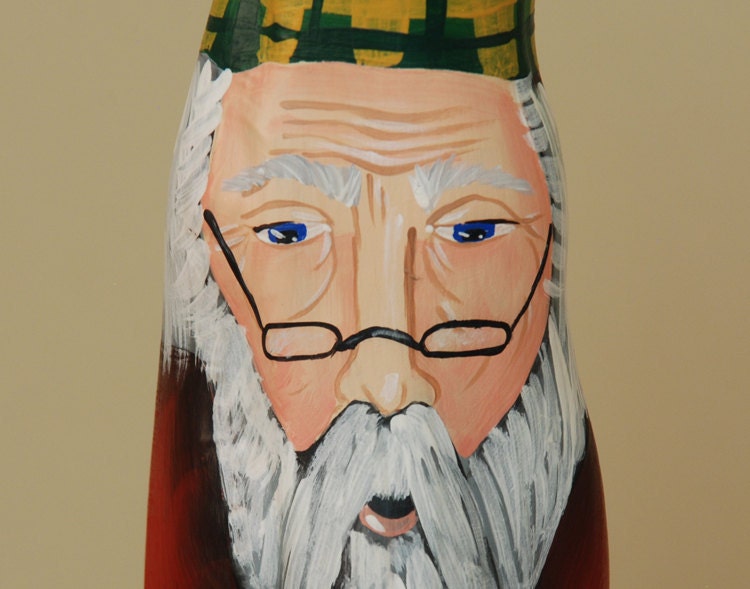 Wood Santa Claus Cypress Knee Golf Club Putting