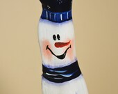Cypress Knee Snowman Handpainted Winter Decoration