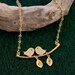 Stunning Custom Lovebird necklace with Personalized Initial Leaf Charms and natural wire wrapped Labradorite