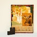 Woodland Moose Mixed Media Painting Cabin Decor Father's Day Gift