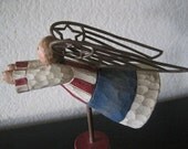 Patriotic Country Pedestal Angel - Country Prim Decor - Home Decor