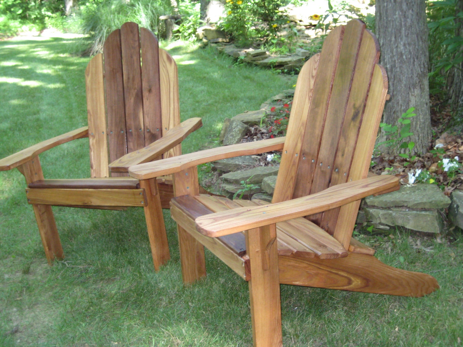 Red Elm with Walnut Adirondack Chair Set - 2ndCenturyFurniture