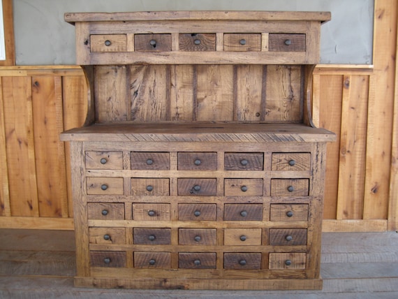 Reclaimed Chestnut Multi-Drawer Hutch