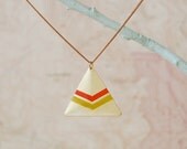 Chevron Necklace, Geometric Triangle Handpainted, The Inyo