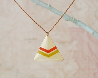 Chevron Necklace, Geometric Triangle Handpainted, The Inyo