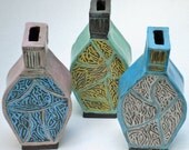 set of 3 bud vase's ceramic pottery hand built