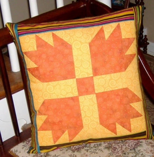 Quilt block Bear Paw  pillow cover