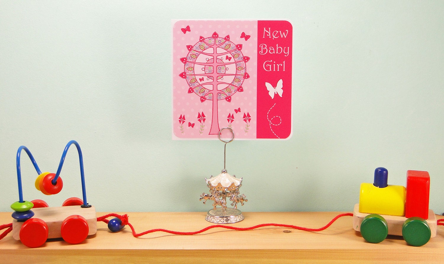 Pink paradise - New baby girl/birthday greeting card