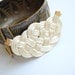Big White Knot, Nautical Knotted Necklace, Cream White, Gold Chain, Bride, Wedding, Bridesmaid, Gift for Her, Satin Cords