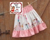 INSTANT DOWNLOAD Girls skirt Pattern PDF ,Twirl skirt, Ruffled skirt pdfE-Pattern skirt sizes 6m through to 10 years "Lucy Skirt"