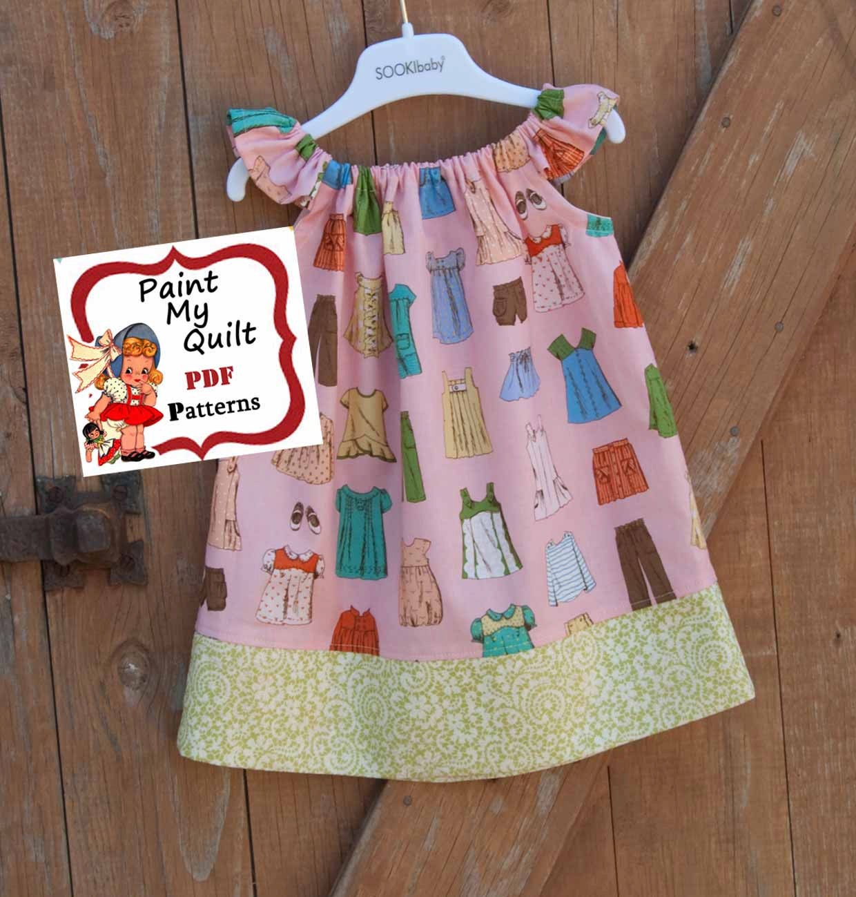 INSTANT DOWNLOAD Girls Dress Pattern PDF Pillow Case Dress Sewing Pattern  sizes 6m through to 10 years "Sky PIllow Case Dress"
