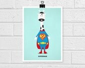Cute Superhero - Superman  5 x 7 Print