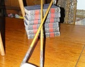 Mid-Century Industrial Transition Golf Clubs 1950s Spalding Robert T Jones Jr Tournament Model Irons 9 and 3 Historic Collectible