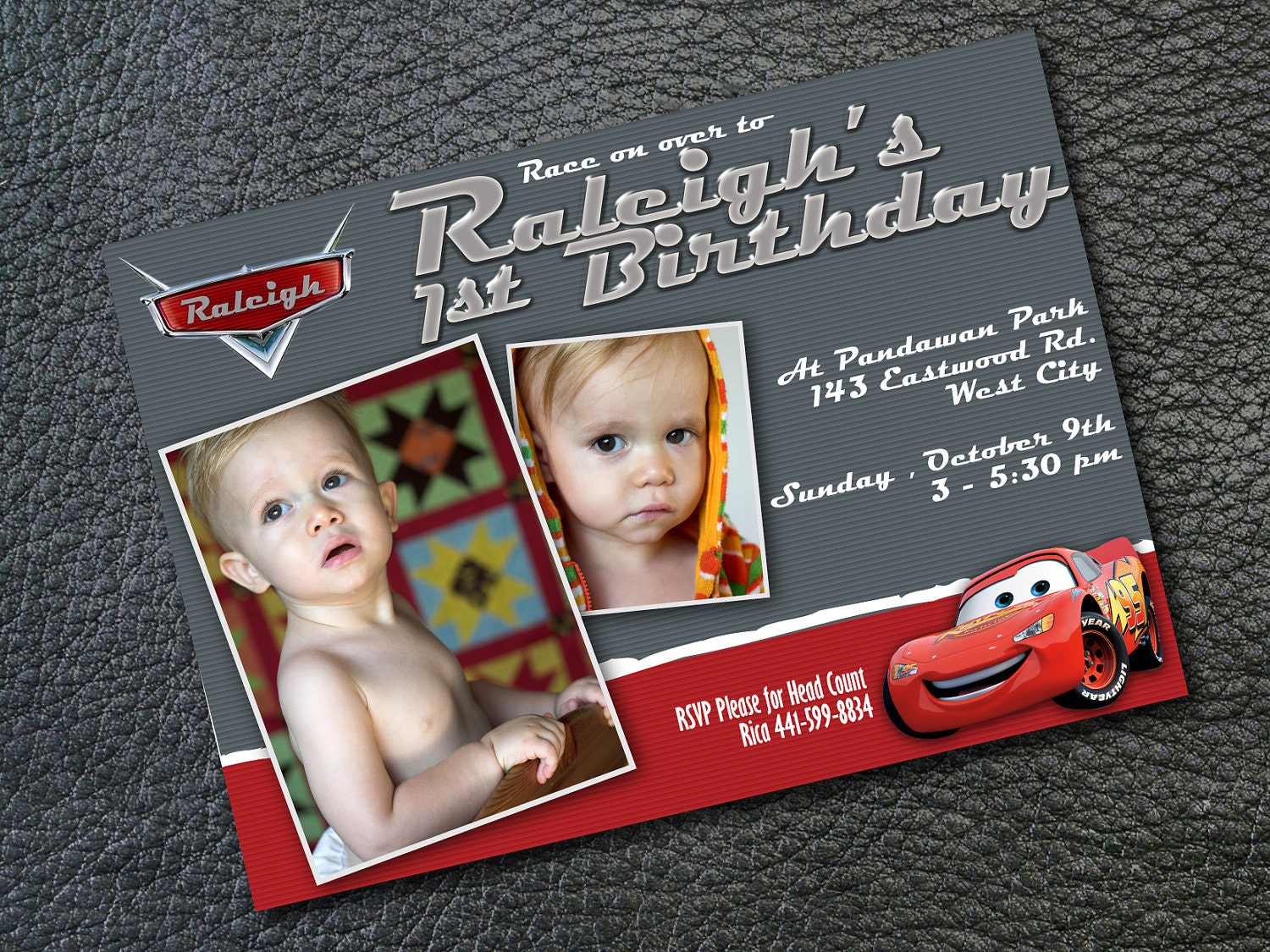 Cars Themed Invitation