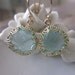 Gold Aquamarine Earrings - Pear Shape with Gold Design - Bridesmaid Earrings - Wedding Earrings - Christmas Gift