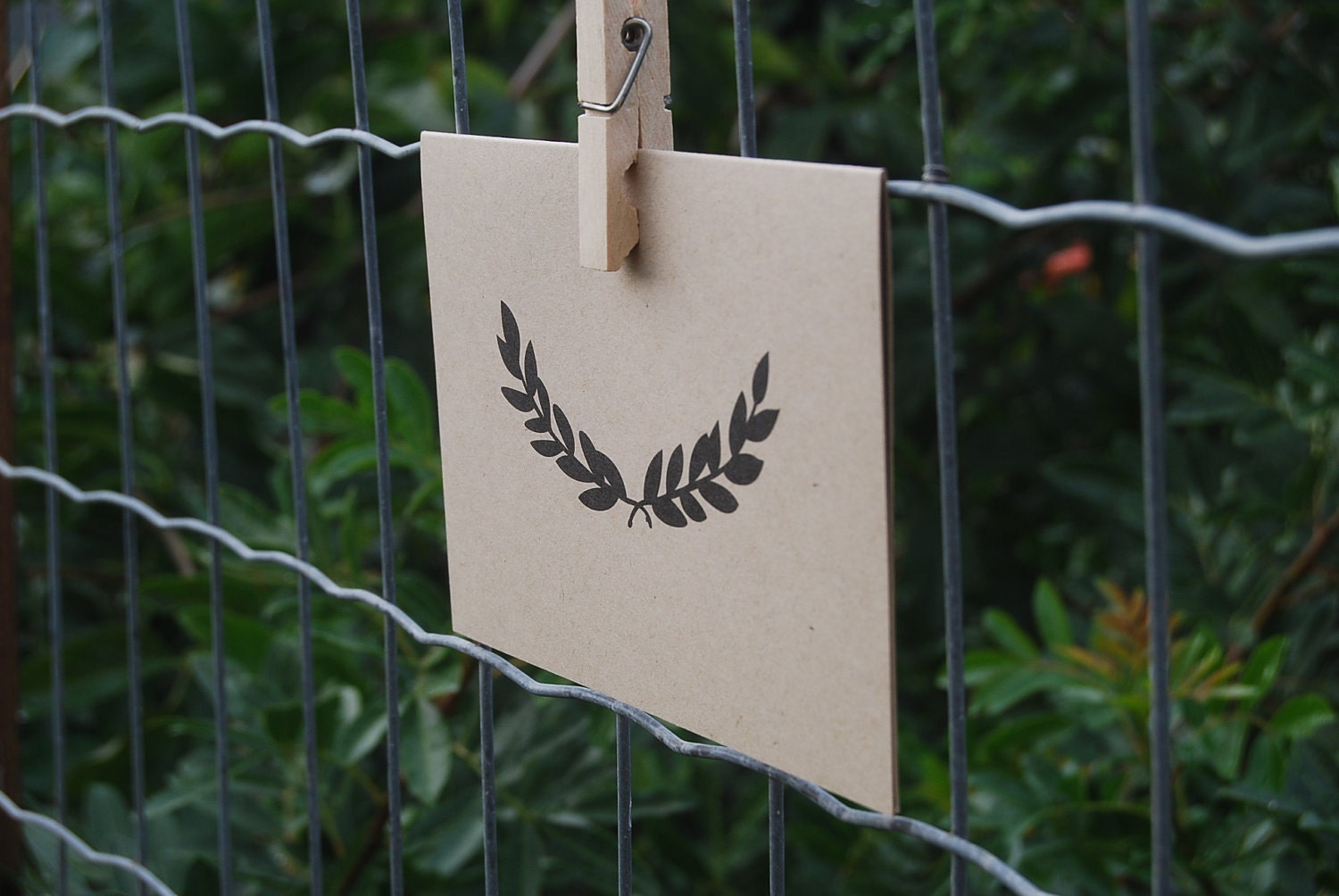 Laurel / Simple, Modern, Kraft Folded Card
