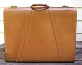 Vintage Brown Leather Dresner Gladiator Suitcase