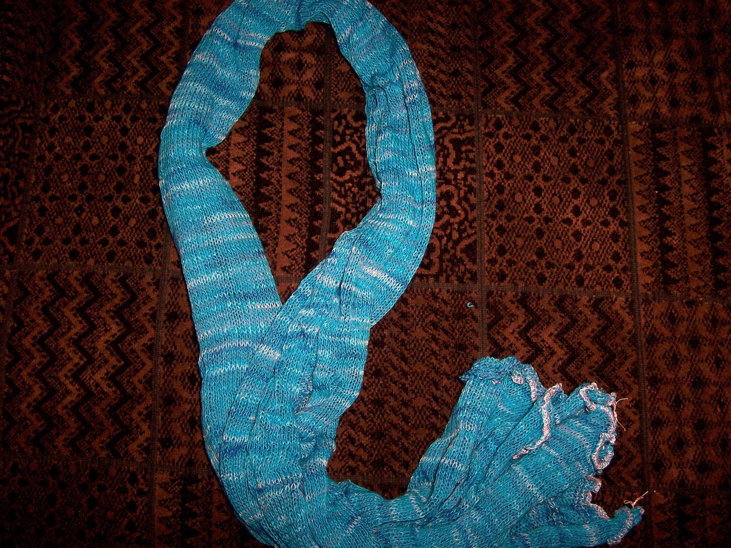 Blue Multi color Head Wrap, Shawl, turban, Scarf, (FREE US SHIPPING)