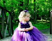 Plum & Violet Flower Girl Dress