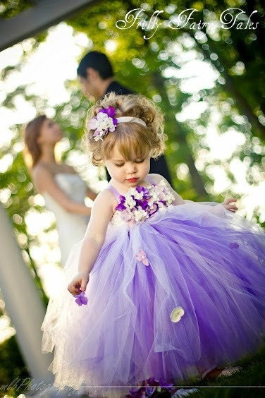 Purple Flower Girl Dress