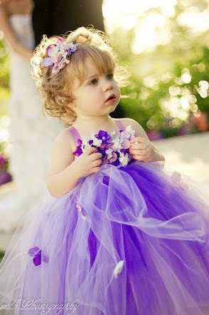 Purple Flower Girl Dress