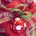 RED, WHITE and GREEN Deco Mesh Christmas Wreath with Plaid and Polka Dots