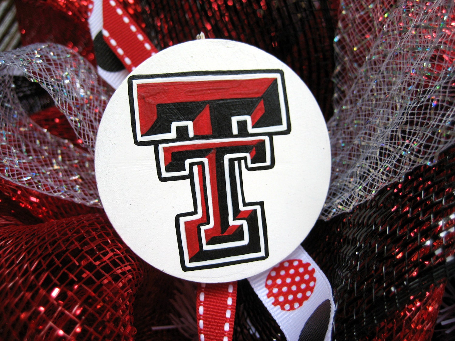 Deco Mesh House Divided TCU/TEXAS TECH Wreath
