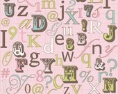 Penny Lane by Deena Rutter for Riley Blake, Letters Pink, SKU C7101, 1 yd