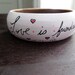 Love is Friendship On Fire Quote,Handpainted Wooden Bangle  Small