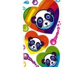 Rare Vintage Lisa Frank Panda Bears and Rainbow Hearts Stickers 80's