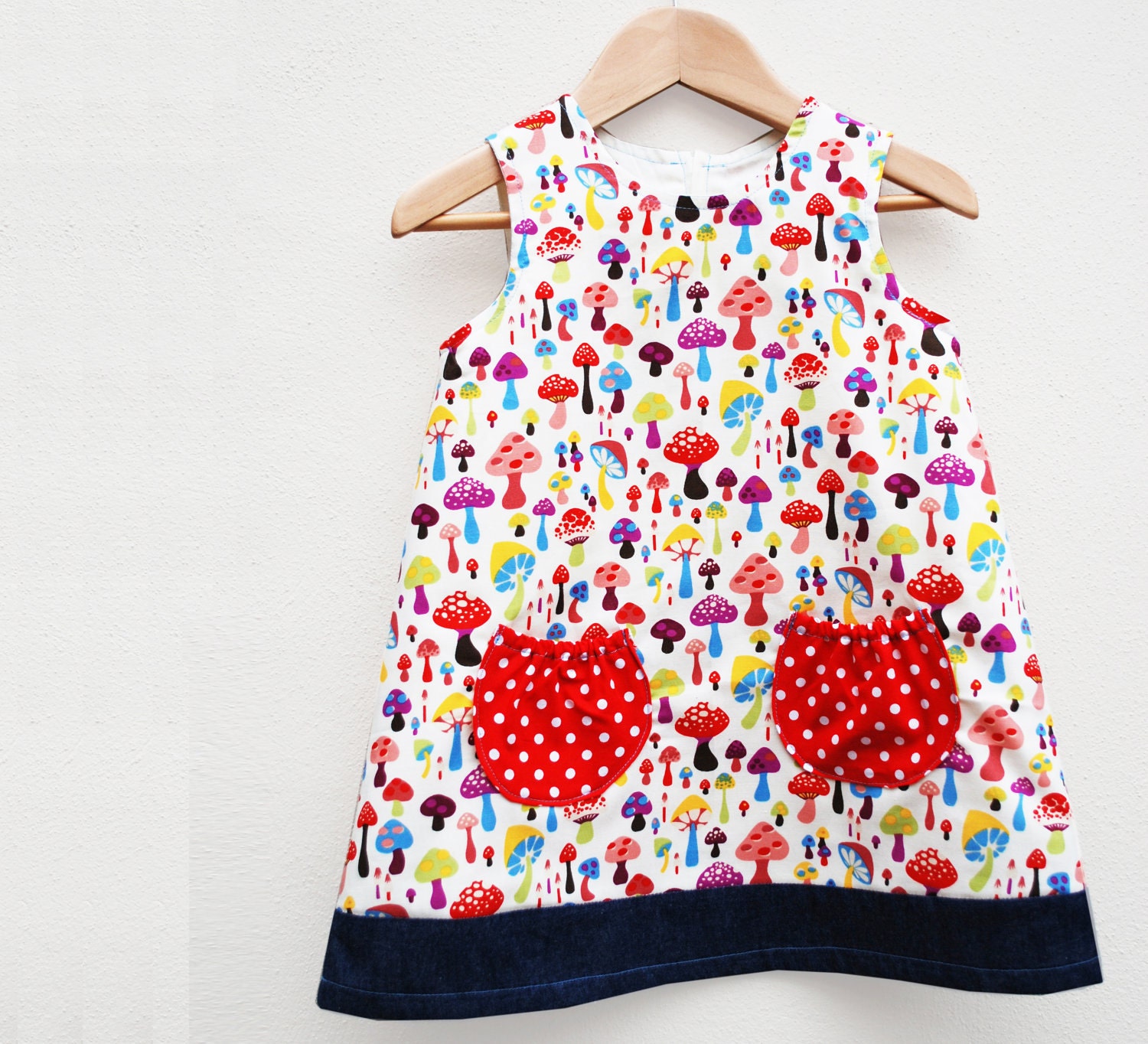 Toadstool Girls Dress -toddler- baby girls dress - sizes 6m-1t-2t-3t-4t-5t