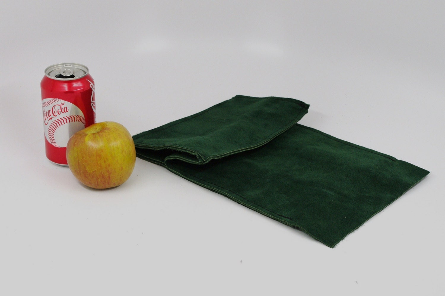 Leather Lunch Bag - "Go" Green -    It's fun, it's leather, it's a great conversation starter.