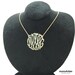 Gold Monogram Necklace- 1" initial necklace- Gold pendant Hand sketch&Hand Craft