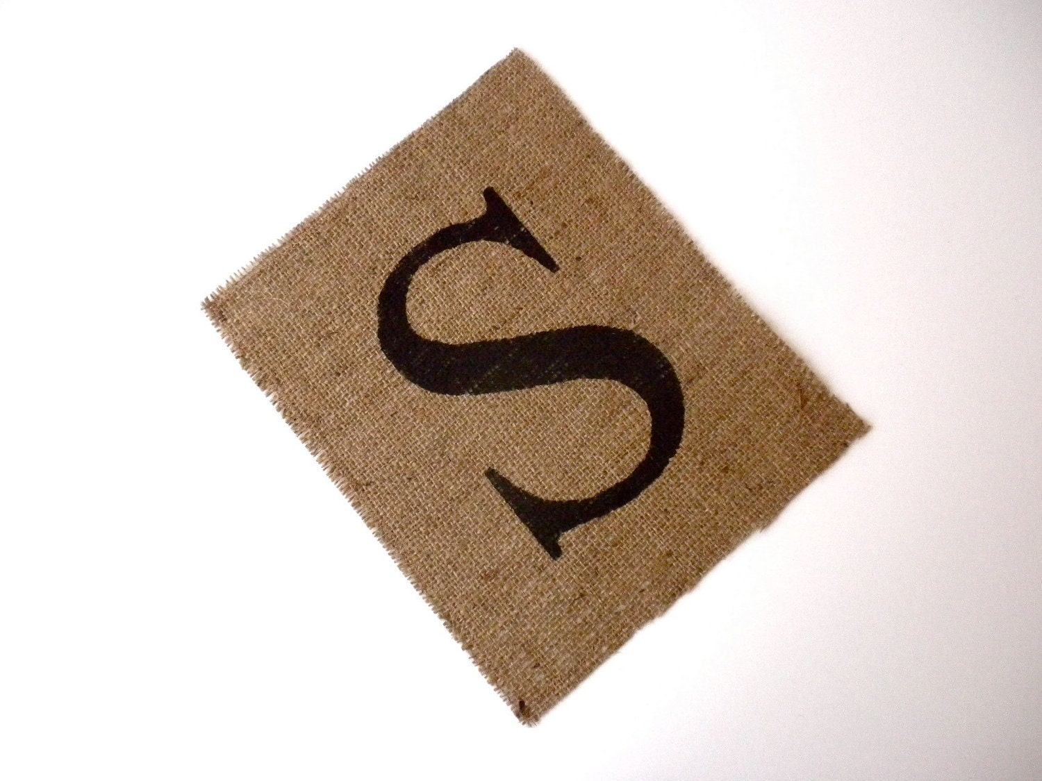Letter S - burlap wall decor, alphabet art, monogram