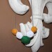 Baylor University green, yellow gold, and white rolled fabric 5 flower necklace on silver ball chain college Bears Green Bay Packers