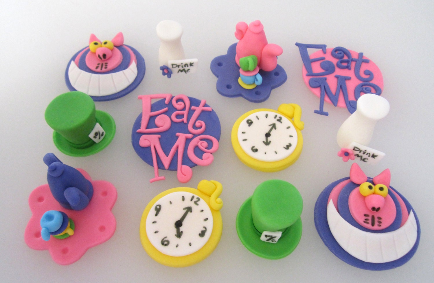 Wonderland  Cupcake or Cookie Toppers - 1 dozen