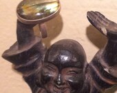 Vintage Labradorite Ring- sterling silver- size 9