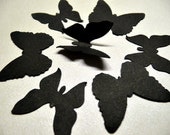 100 BLACK  BUTTERFLY Die Cuts, 100 Royal Classic Butterfly Embellishments, Noir, Party Table Decoration, Paper Confetti by EnchantedForest7 - EnchantedForest7
