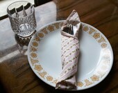 Cotton Cloth Napkins, Floral, Go Green, Reversible, Set of 4