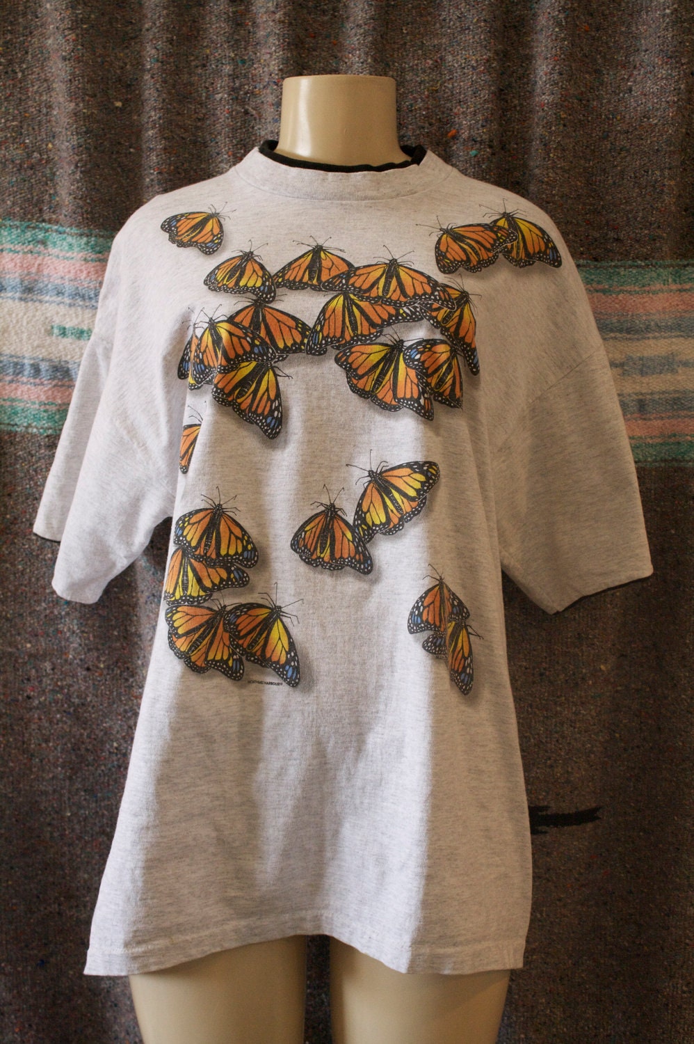 Butterflies 80s 90s shirt vintage size XL