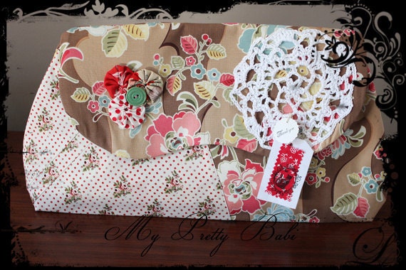 Fabric Bag Clutch Bag Handmade Doilies Crochet Bag