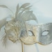 Ivory and Silver Masquerade Ball Mask made to order