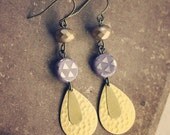lauralie.  a pair of golden gypsy drop earrings.