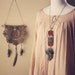 fionna. a suede and feather ikat necklace.