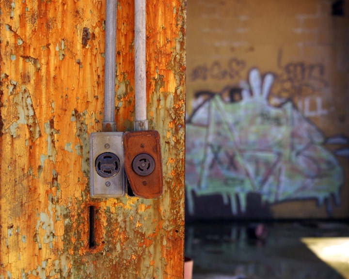 Two Outlets in abandoned warehouse
