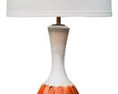 Mid-Century Orange and Mustard Ceramic Lamp